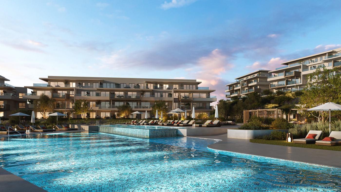 Porcelain tile flooring in living area, 3-bedroom penthouse, Mijas
