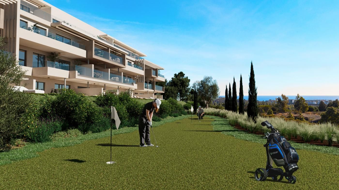 Main bedroom with built-in wardrobes in 3-bedroom penthouse, Mijas