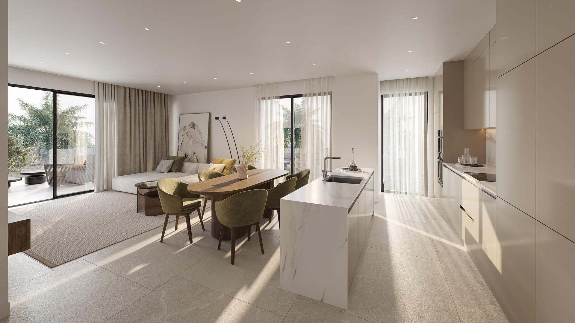 Second bedroom with window, new-build apartment, Azata Golf Estepona Oeste