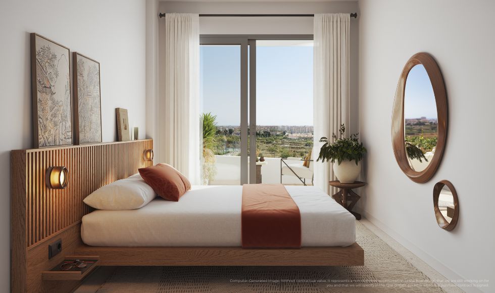 Open-plan living and dining area in 3-bedroom new-build apartment, La Calerita