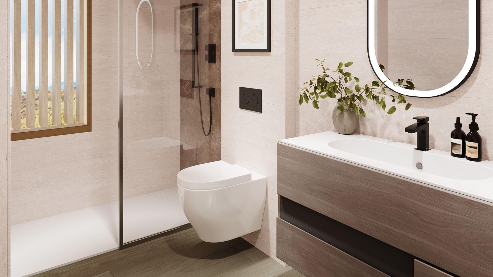 Second bathroom in 3-bedroom new-build apartment, Miraflores, Mijas