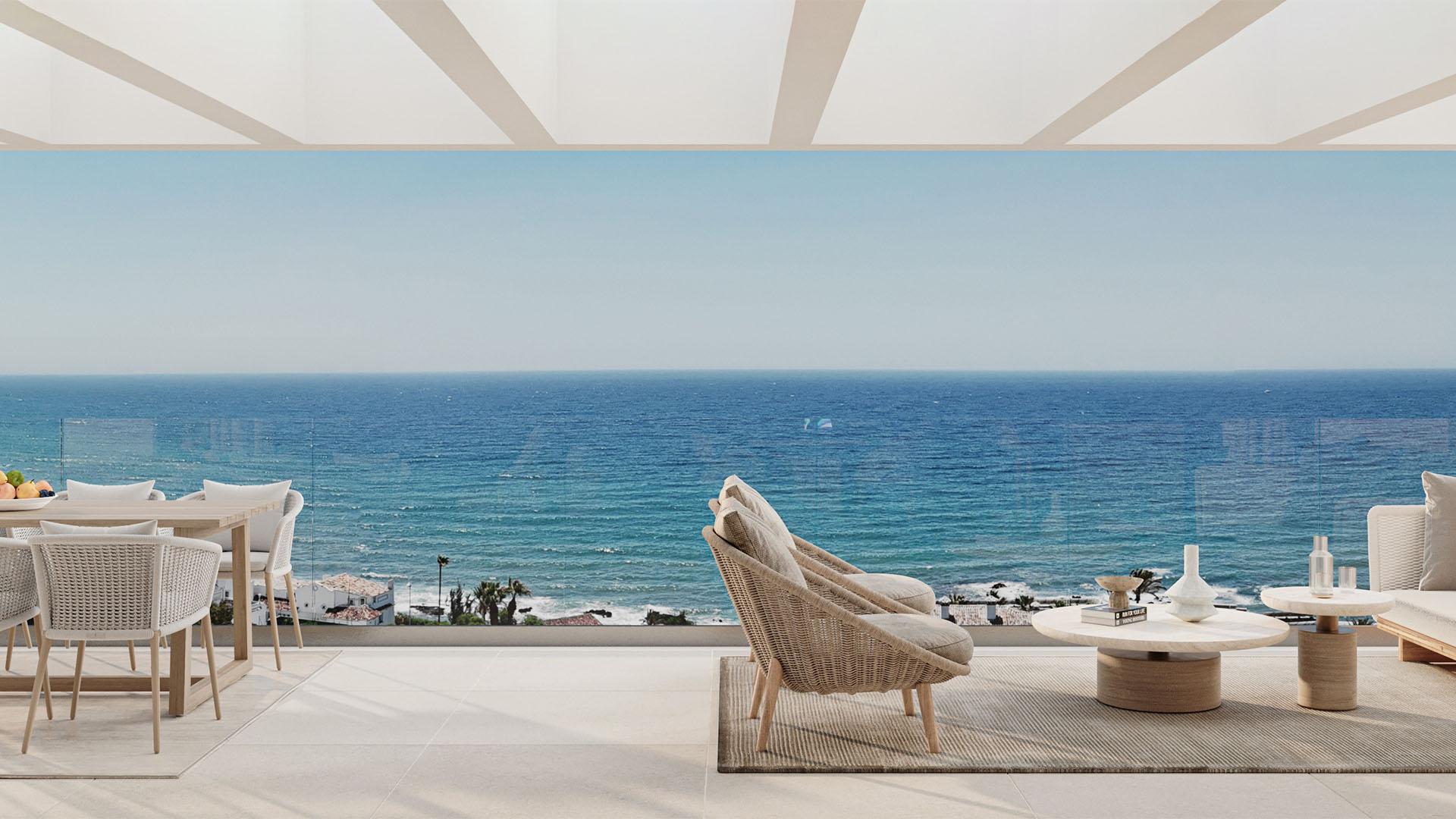 Main bedroom with built-in wardrobes, 3-bedroom penthouse, Miraflores, Mijas