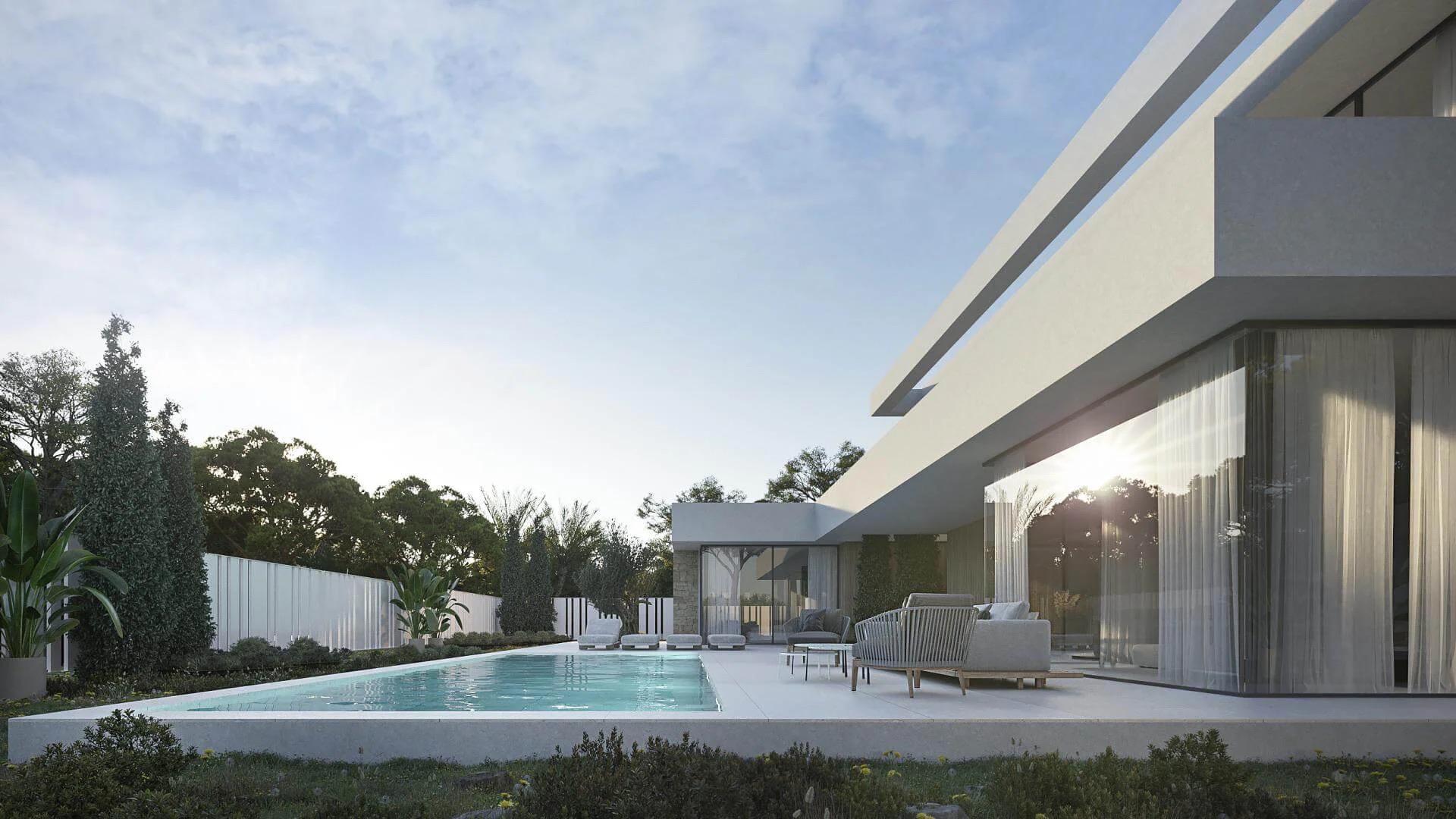 Private garden and landscaped plot of new-build villa in Benimeit-Tabaira, Moraira