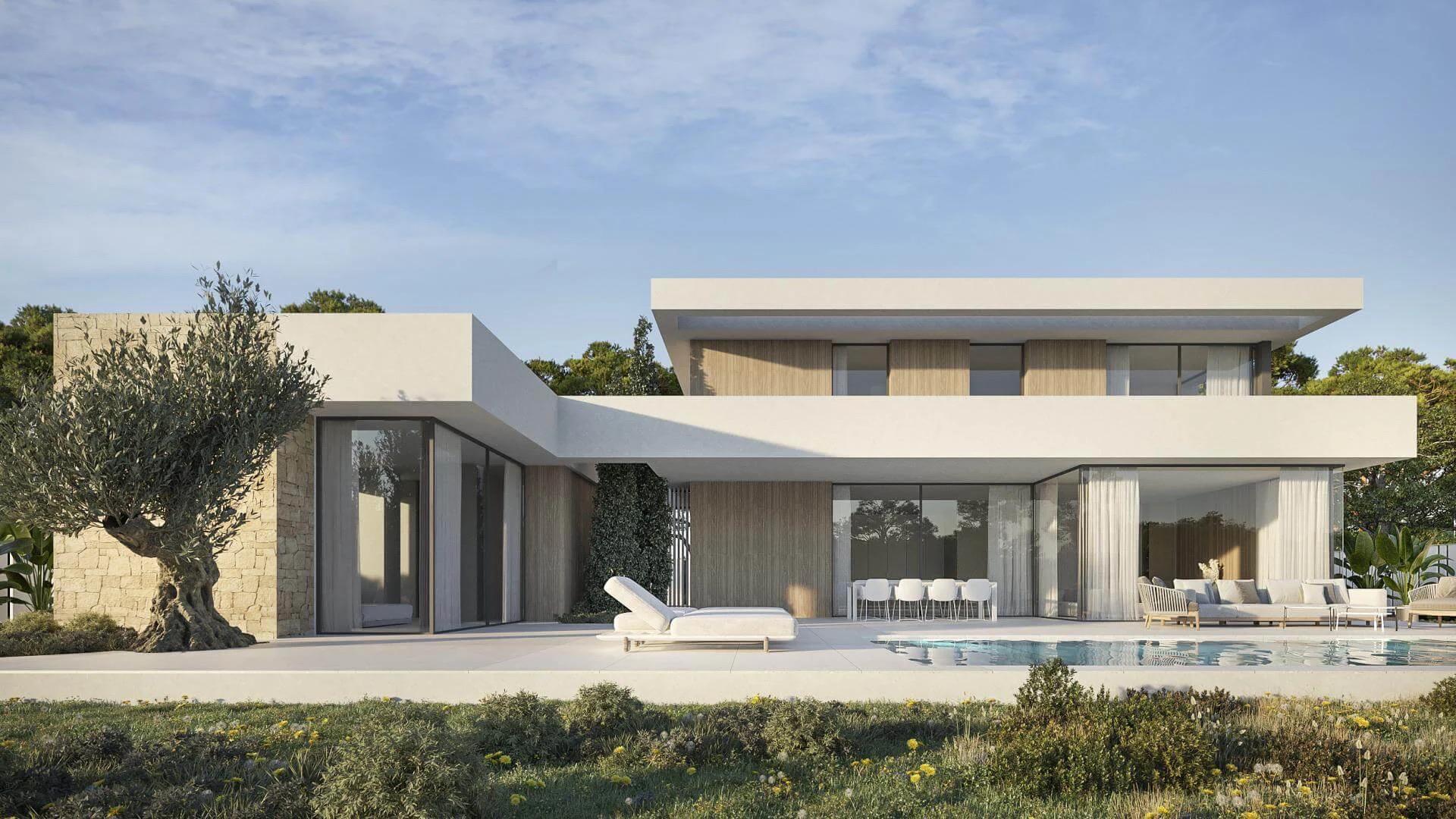 Ground-floor plan of 4-bedroom single-storey villa in Benimeit-Tabaira, Moraira with room layout marked