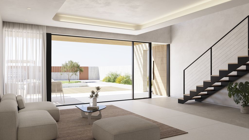 Ground-floor terrace and pool area adjoining living space, Camporrosso Village villa, Finestrat