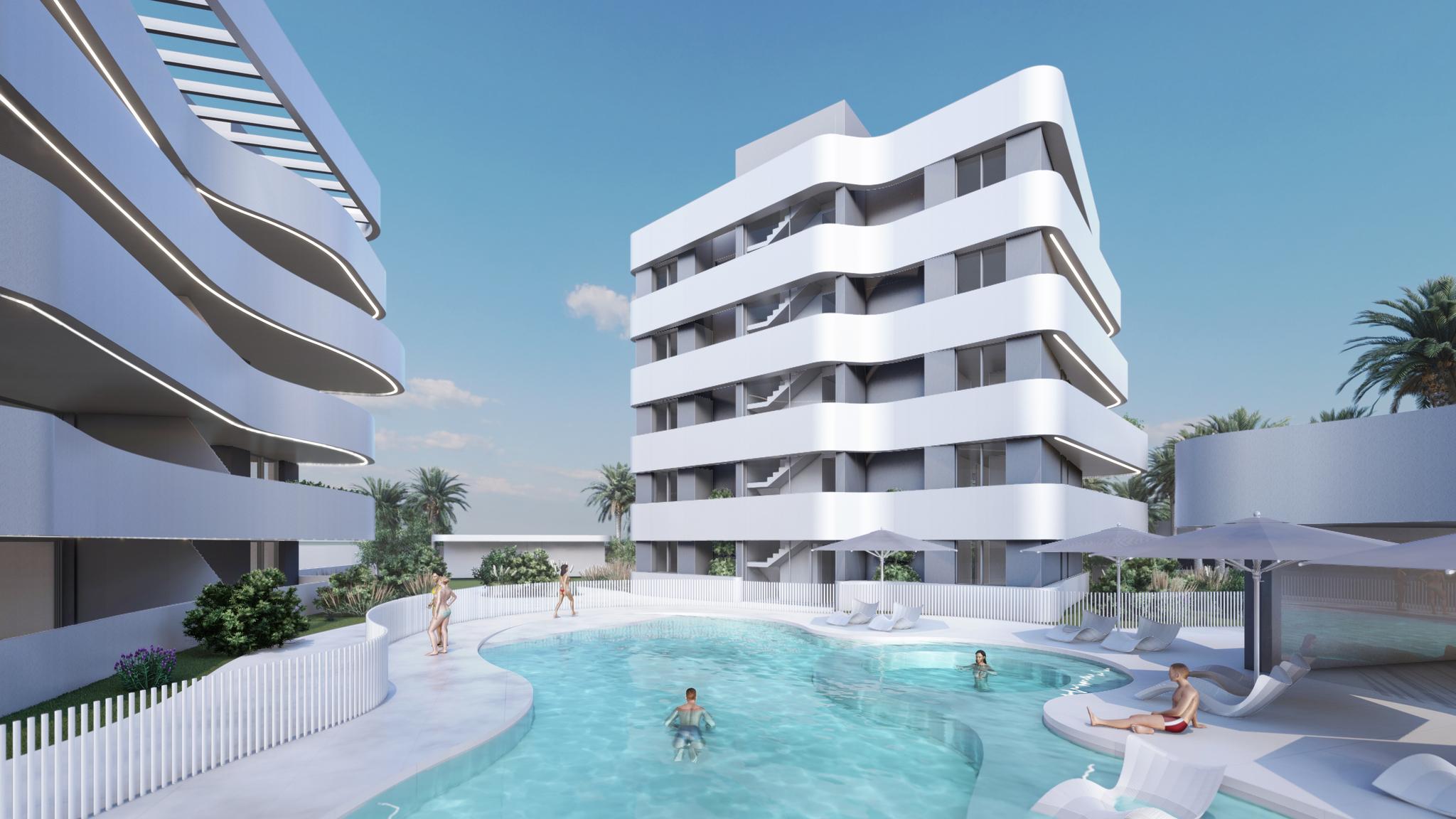 Open-plan living area in 2-bedroom penthouse, El Raso