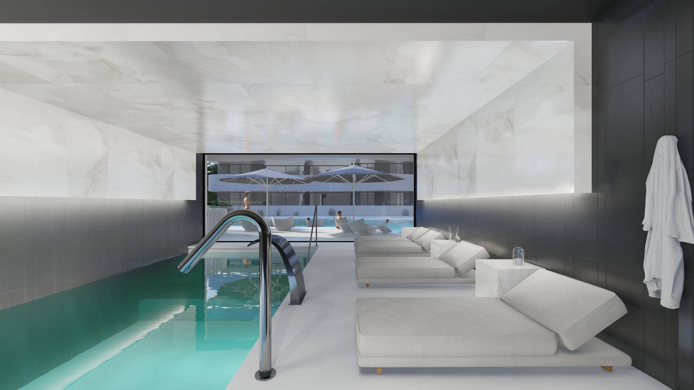 Corridor inside new-build complex, El Raso, Guardamar Del Segura