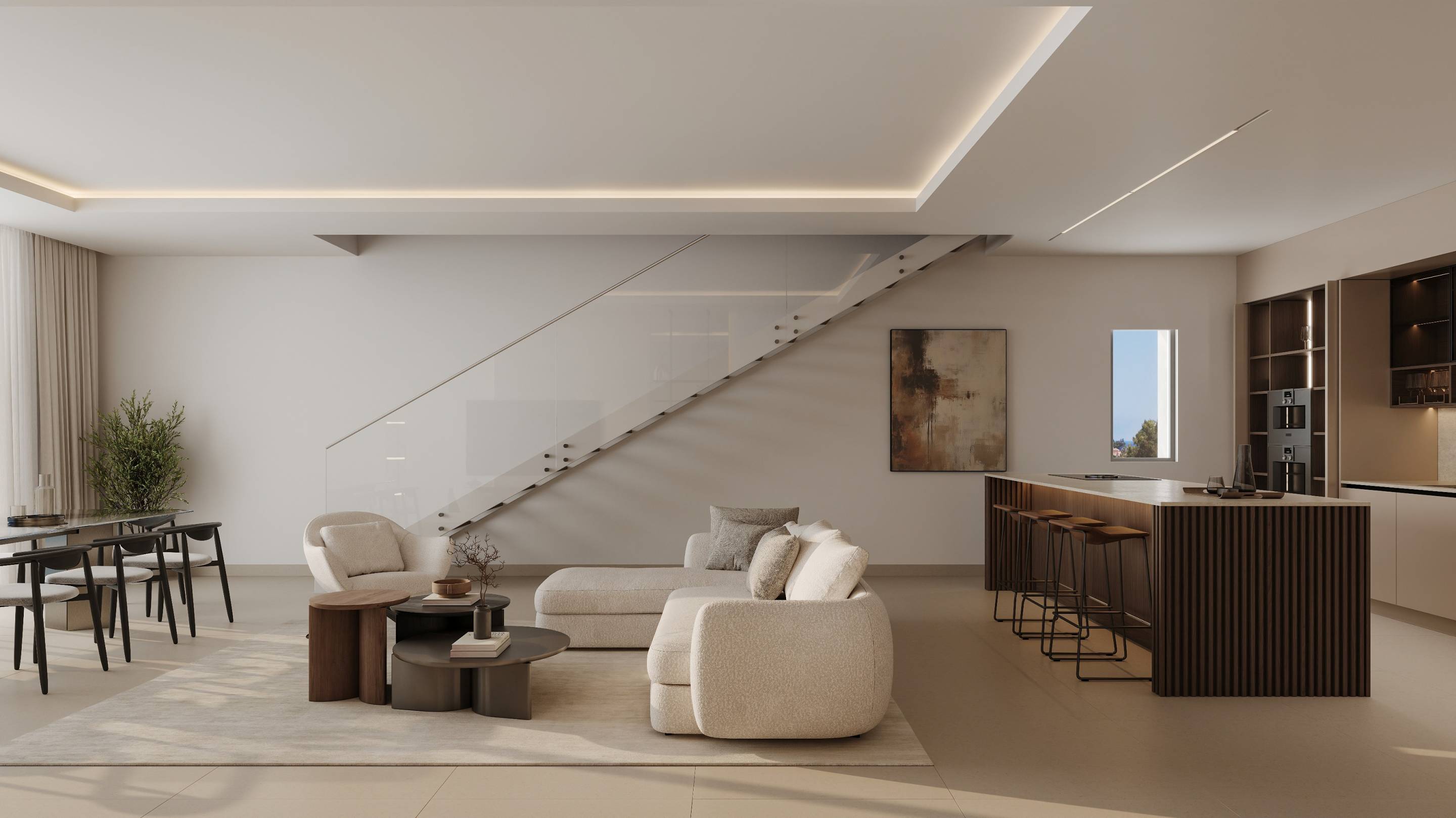 View from ground-floor terrace of 2-bedroom new-build bungalow, San Pedro, Marbella