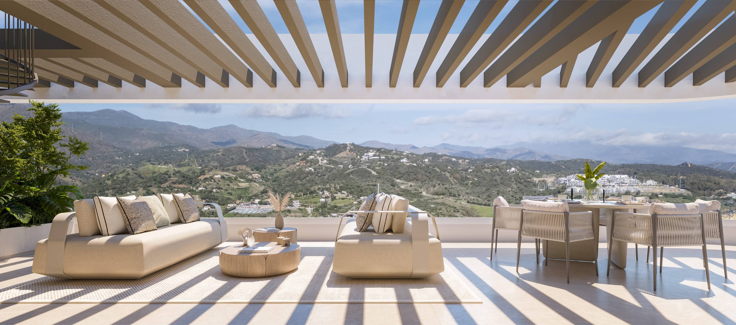 Floor plan of 2-bedroom first-floor apartment at Las Mesas development, Estepona