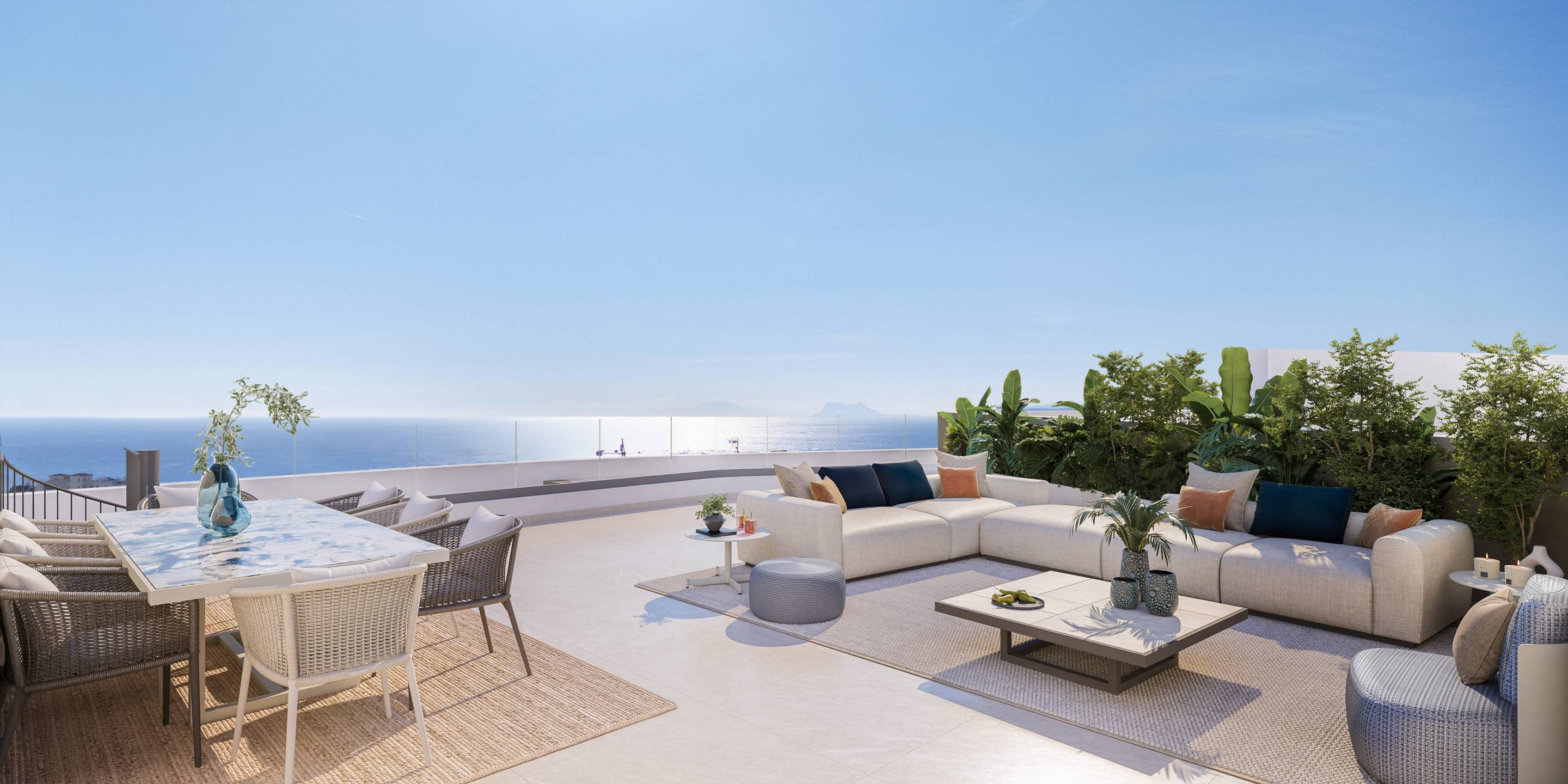 Communal pool at new-build development in Las Mesas, Estepona