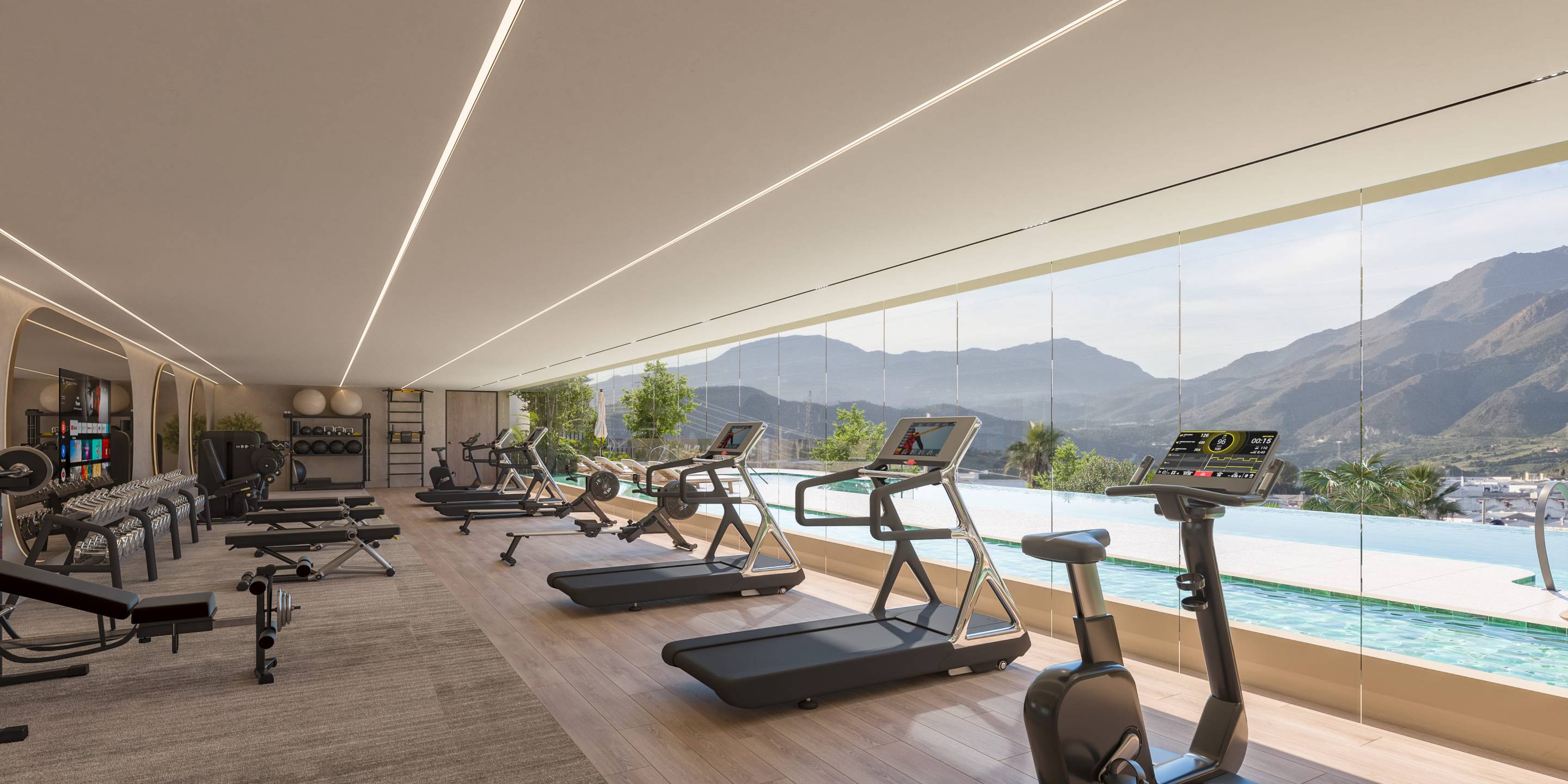 Main bedroom with large window in 3-bedroom new-build apartment, Las Mesas