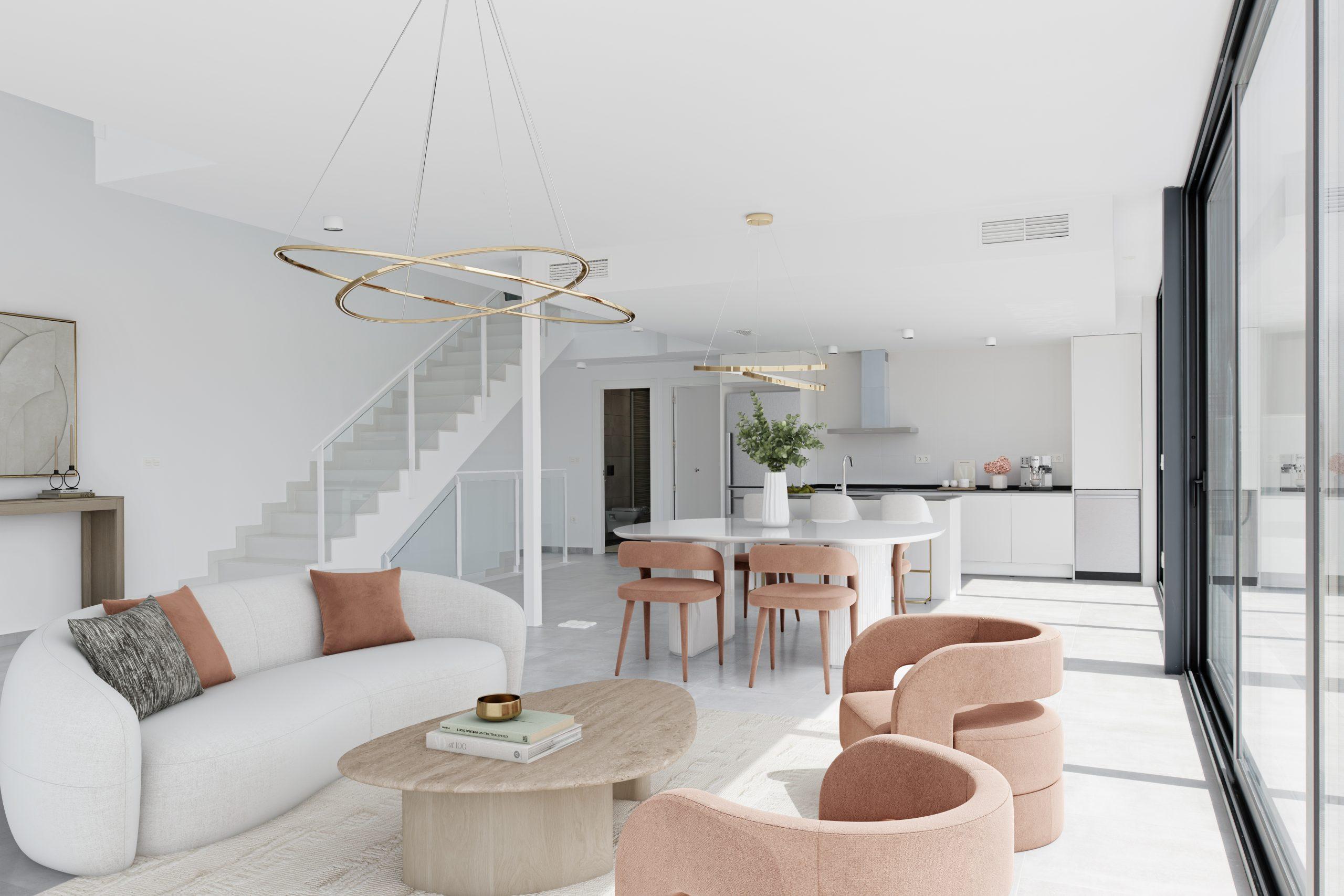 Interior living area with natural light in new-build villa, Monte y Mar