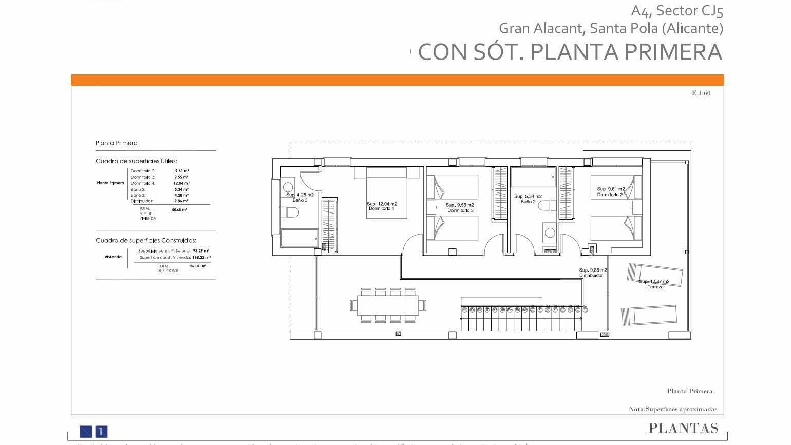 Site plan showing plot layout of villa development in Monte y Mar