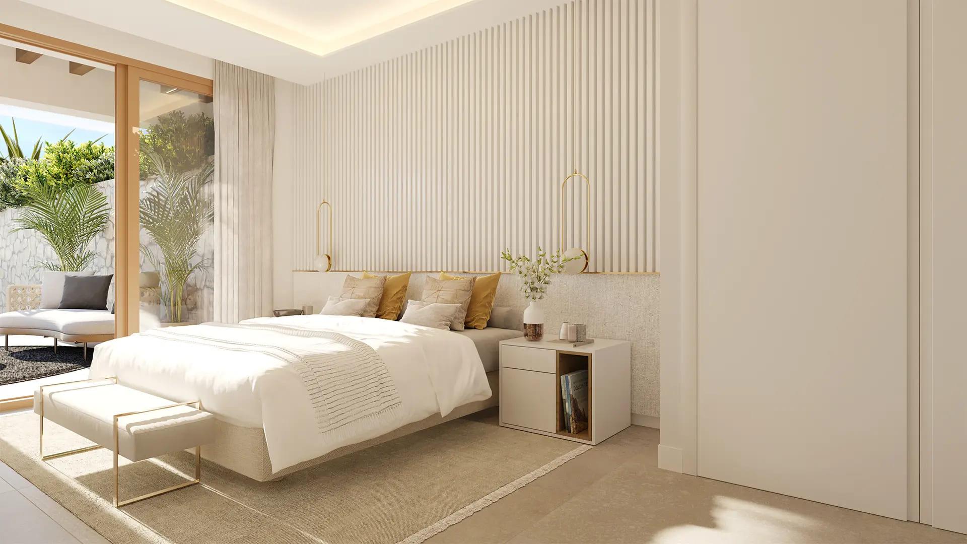 Second bedroom in ground-floor new-build apartment, Calaburra, Mijas