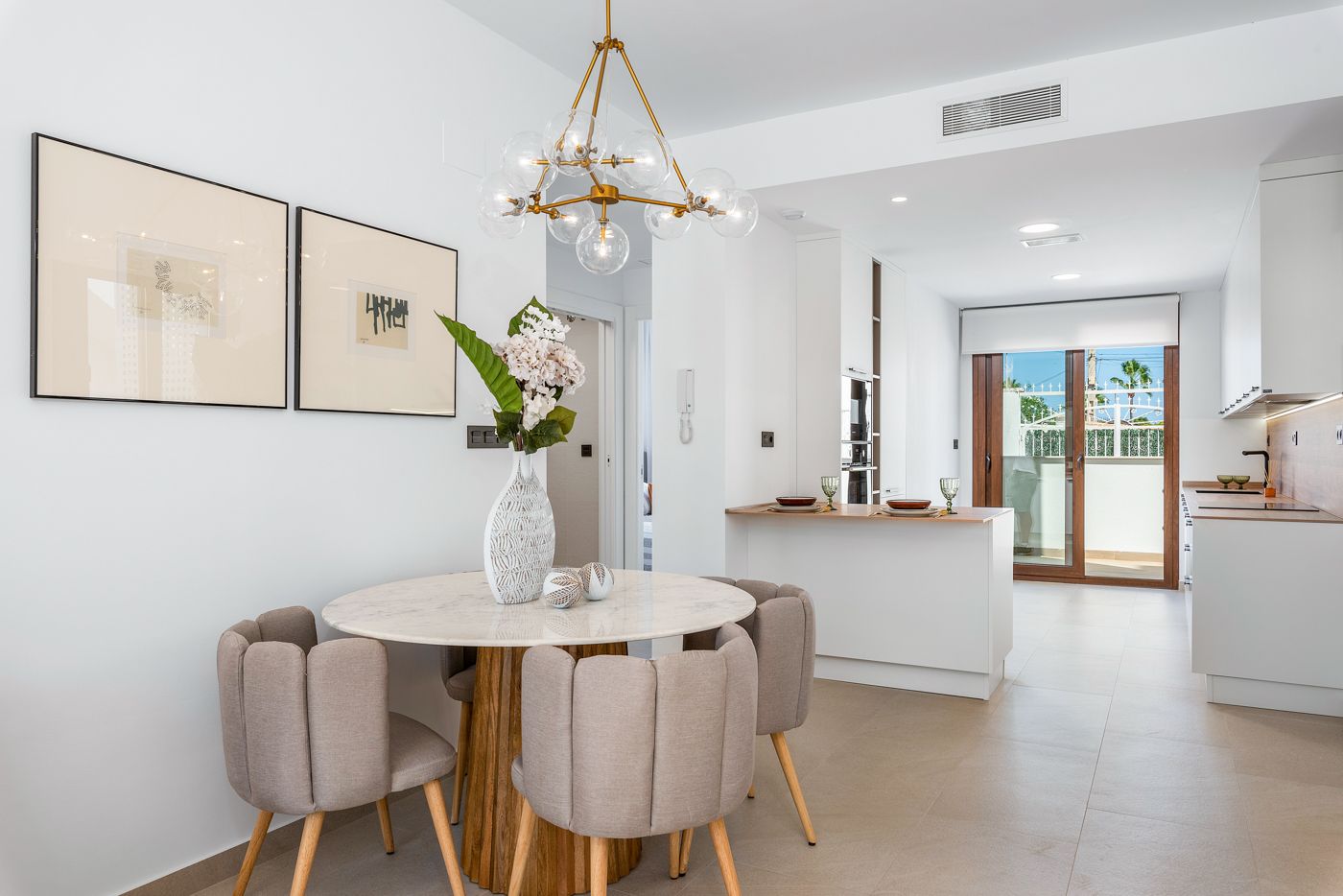 Communal pool area viewed from terrace level, Los Balcones, Torrevieja