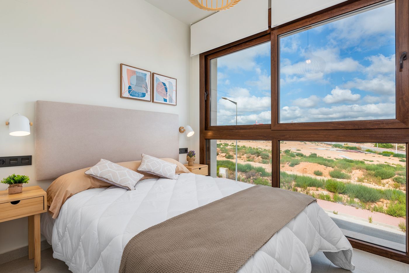 Communal pool surrounded by garden, Los Balcones development, Torrevieja