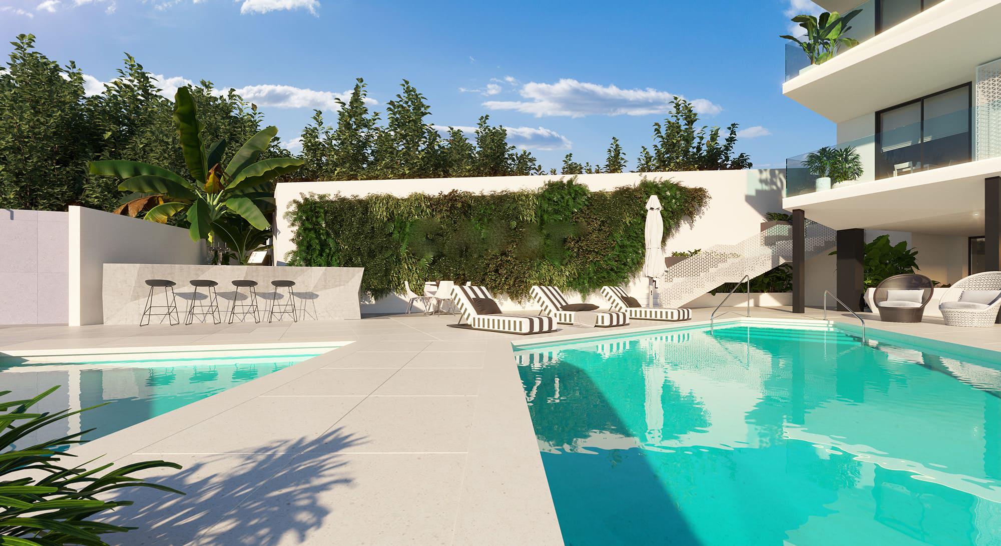 Wraparound terrace with sea views on fourth floor, Carvajal, Fuengirola