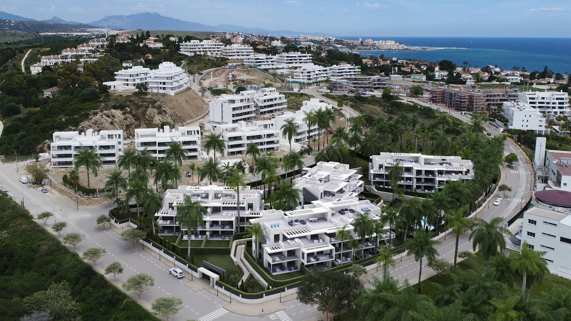 Communal pool area in new-build development, Azata Golf Estepona Oeste, Estepona