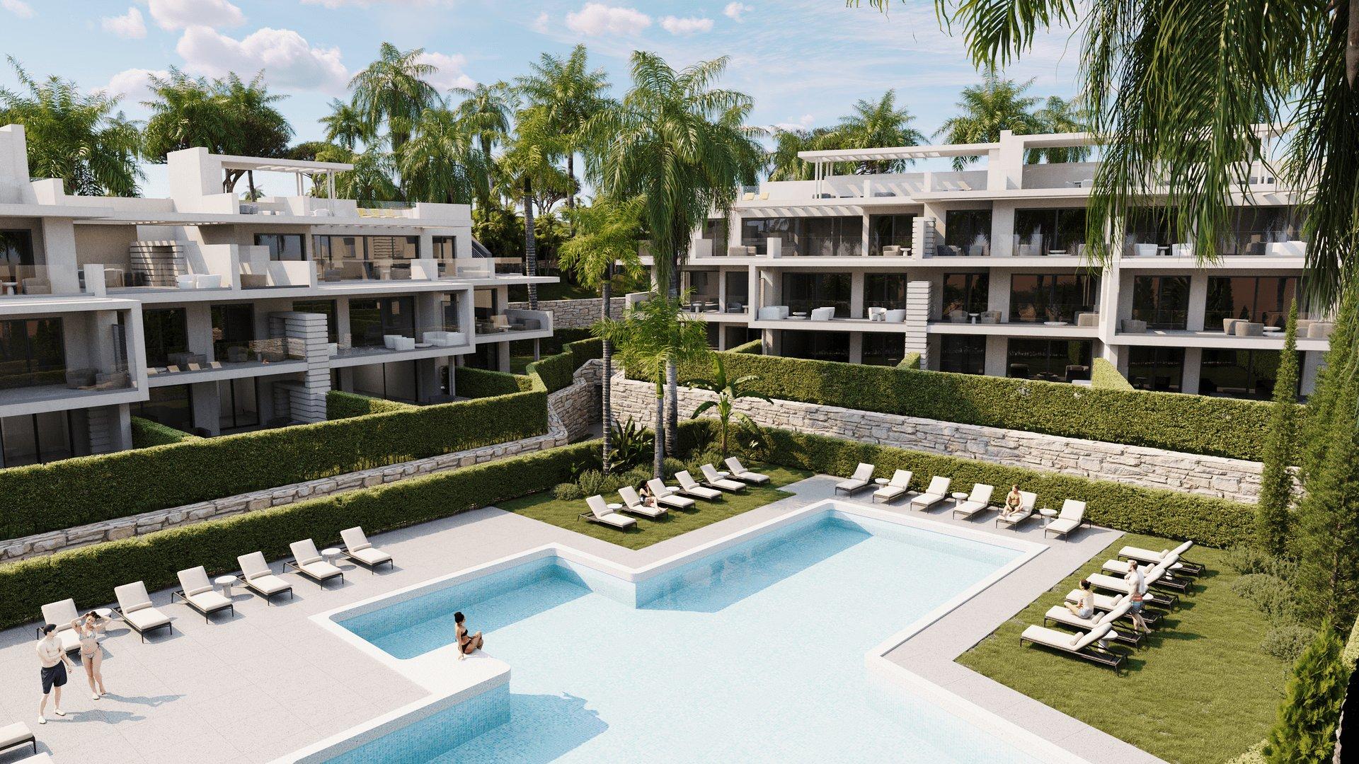 Fitted kitchen with overhead and base units in new-build apartment, Azata Golf Estepona Oeste