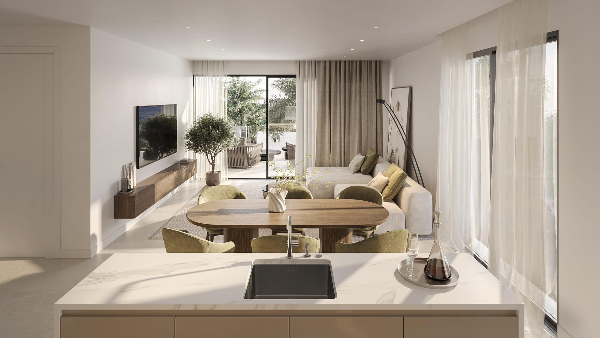 Parking area in new-build development, Azata Golf Estepona Oeste, Estepona