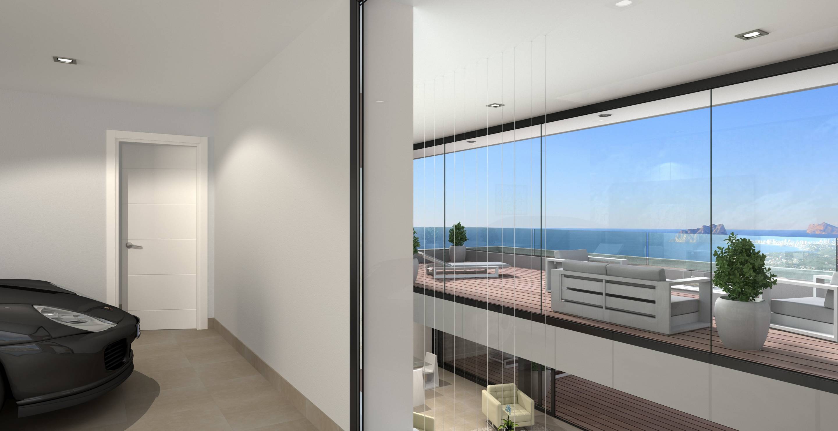 Terrace and outdoor living area, new-build villa, Alcassar, Benitachell