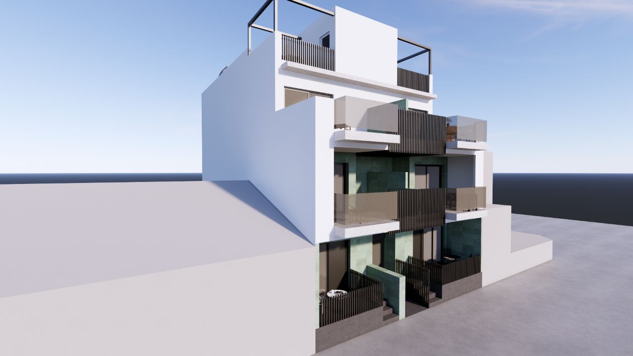 Close-up of kitchen finish and door fronts in El Mojón apartment