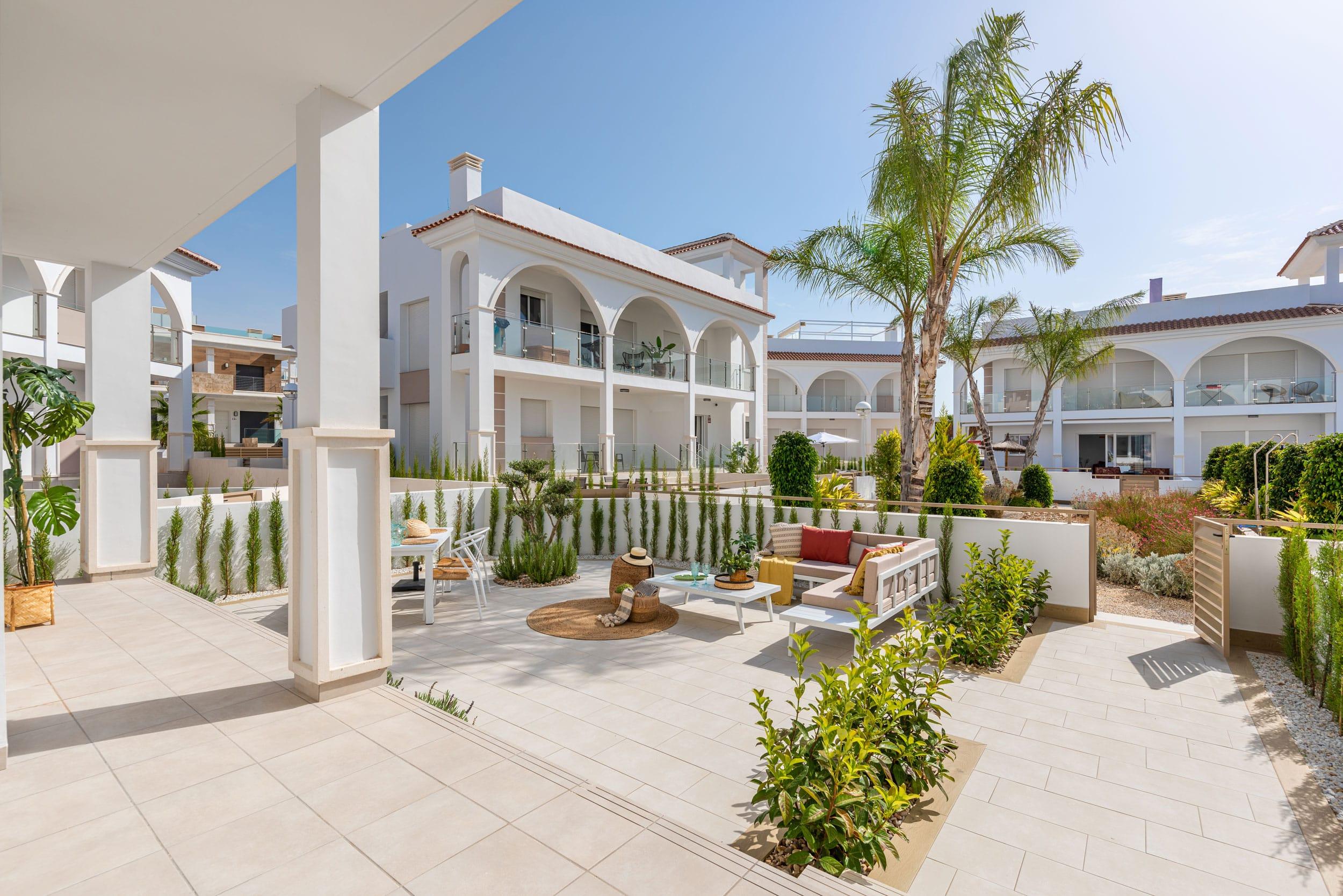 Communal garage entrance in new-build complex, Lo Marabu, Rojales