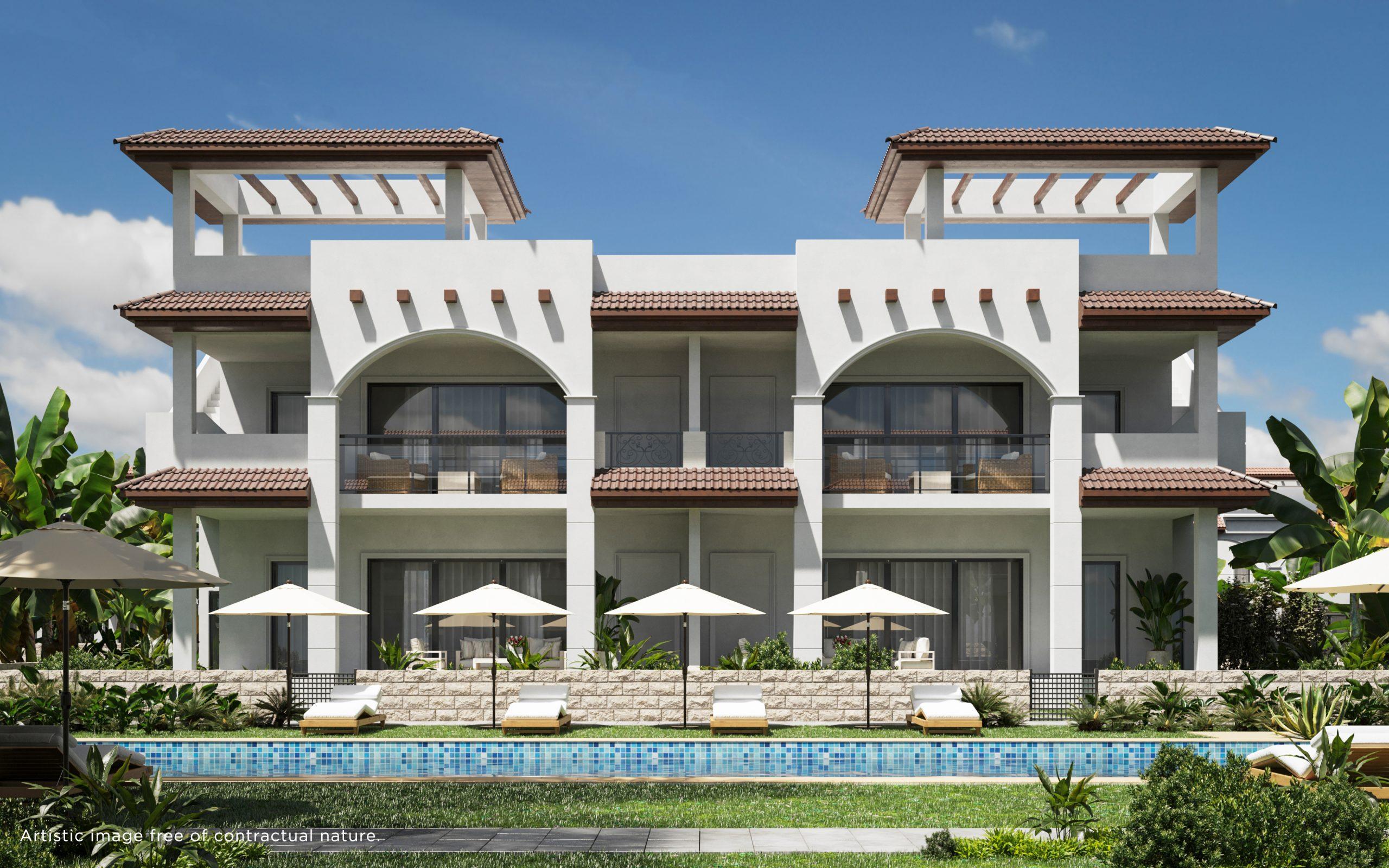Open-plan living area in 3-bedroom new-build bungalow, Lo Marabu, Rojales