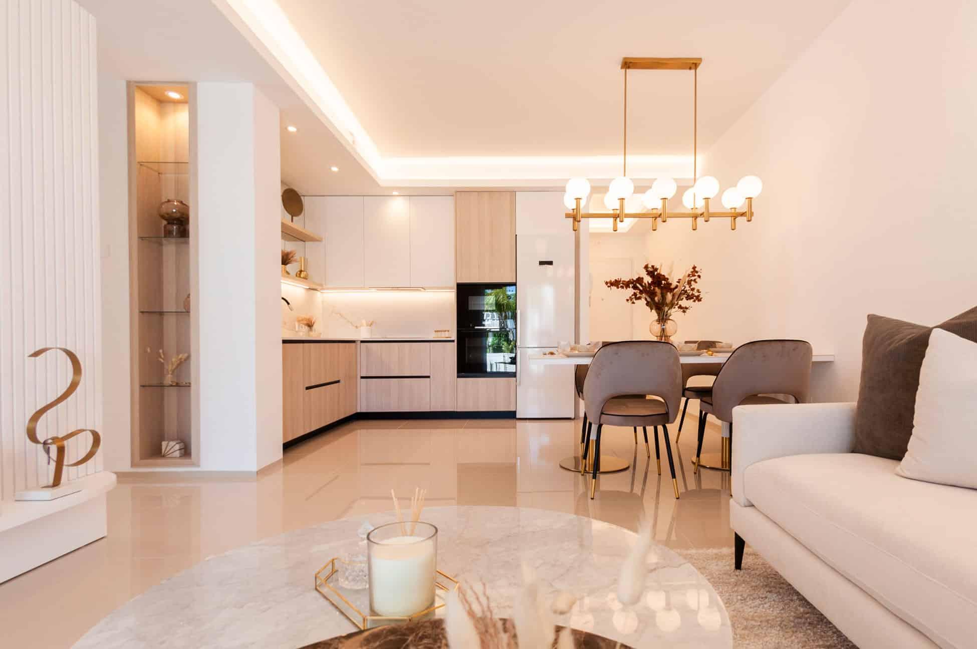 Communal pool with surrounding terrace, Lo Marabu residential complex