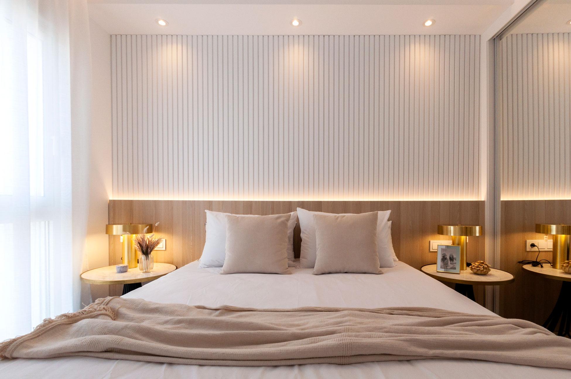 Main bedroom with built-in wardrobes in new-build bungalow, Lo Marabu