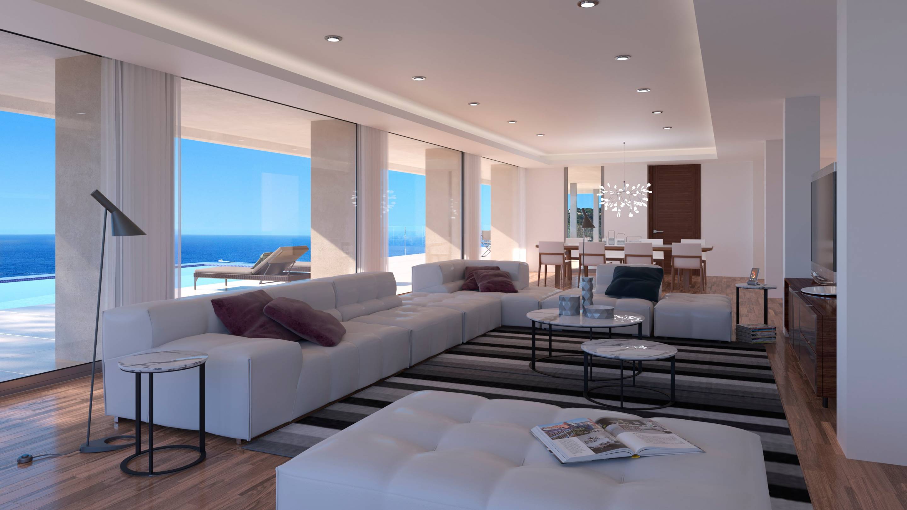 Second double bedroom with full-height glazing in new-build villa, Benitachell