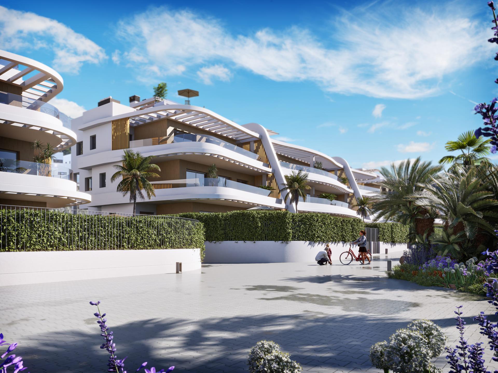 Interior hallway in 3-bedroom new-build apartment, Camporrosso Village, Finestrat