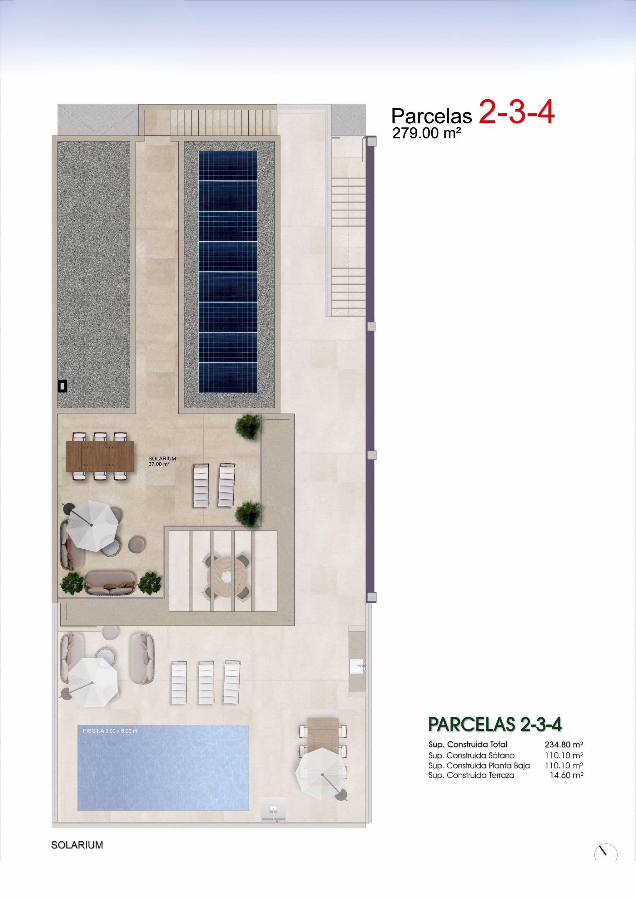 Site plan of new-build villa development in Ciudad Quesada, Rojales showing plot positions