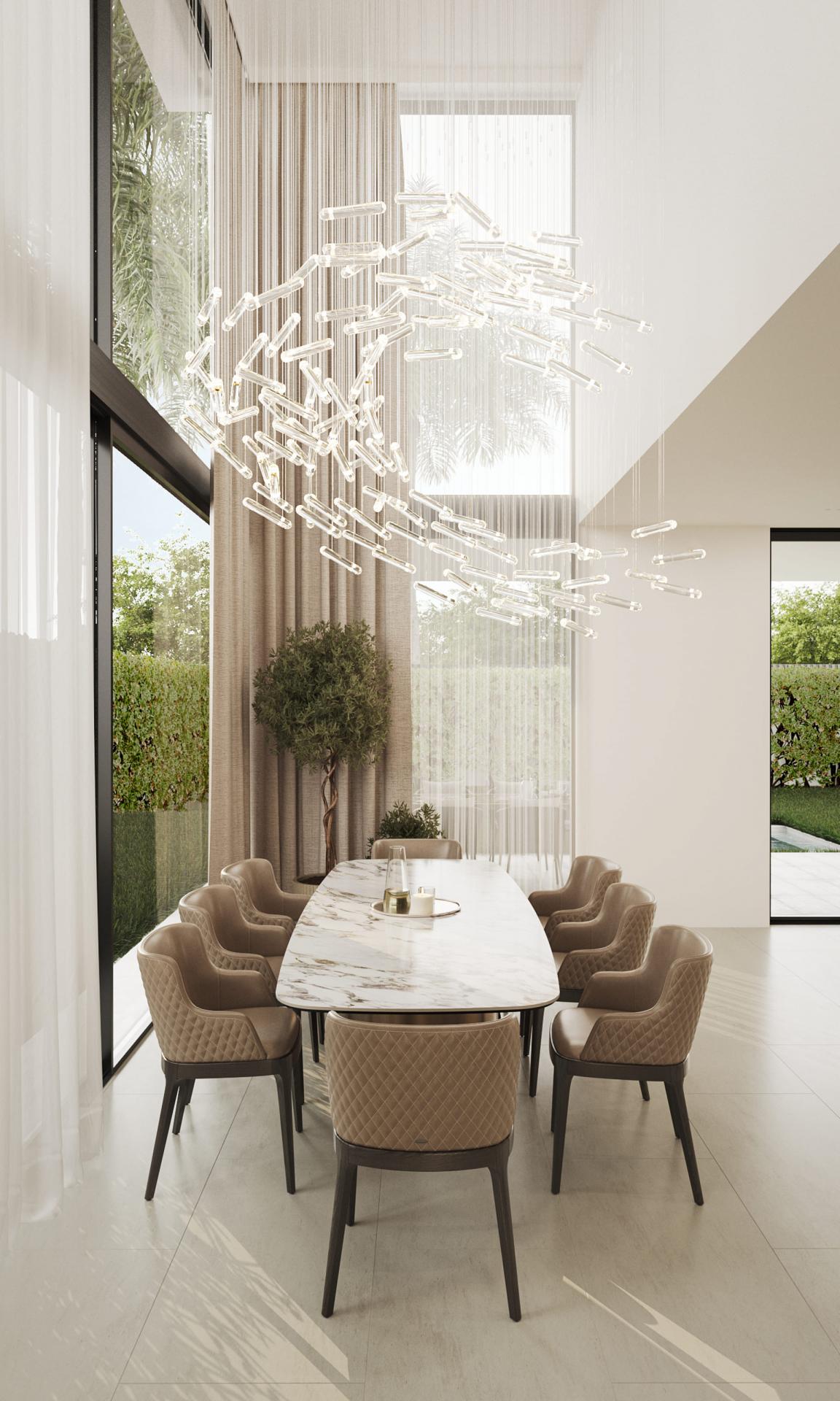 Open-plan kitchen and dining area in new-build villa, Hacienda, Marbella