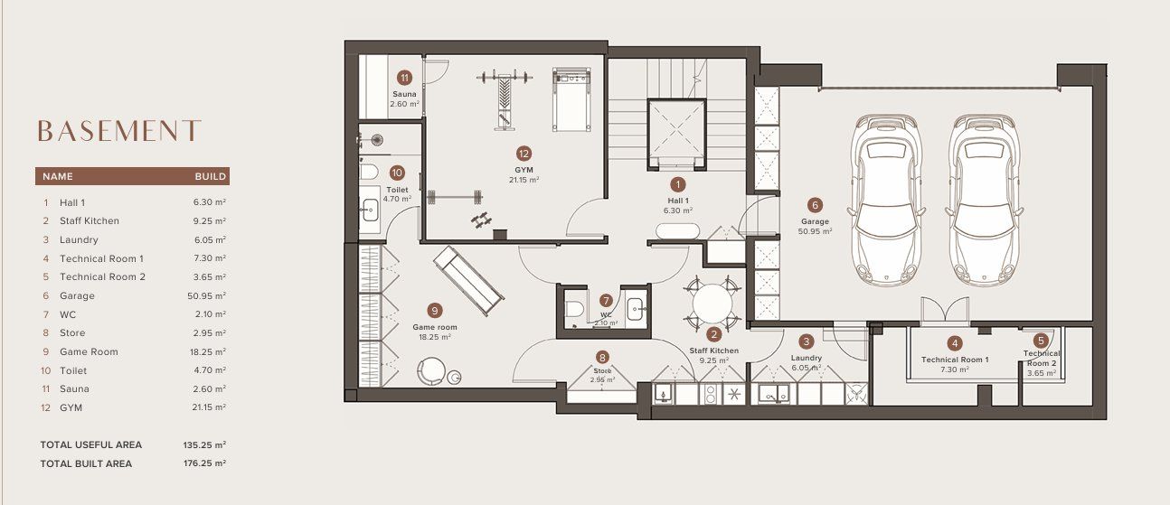 Ground floor plan of 4-bedroom new-build villa, Hacienda, Marbella