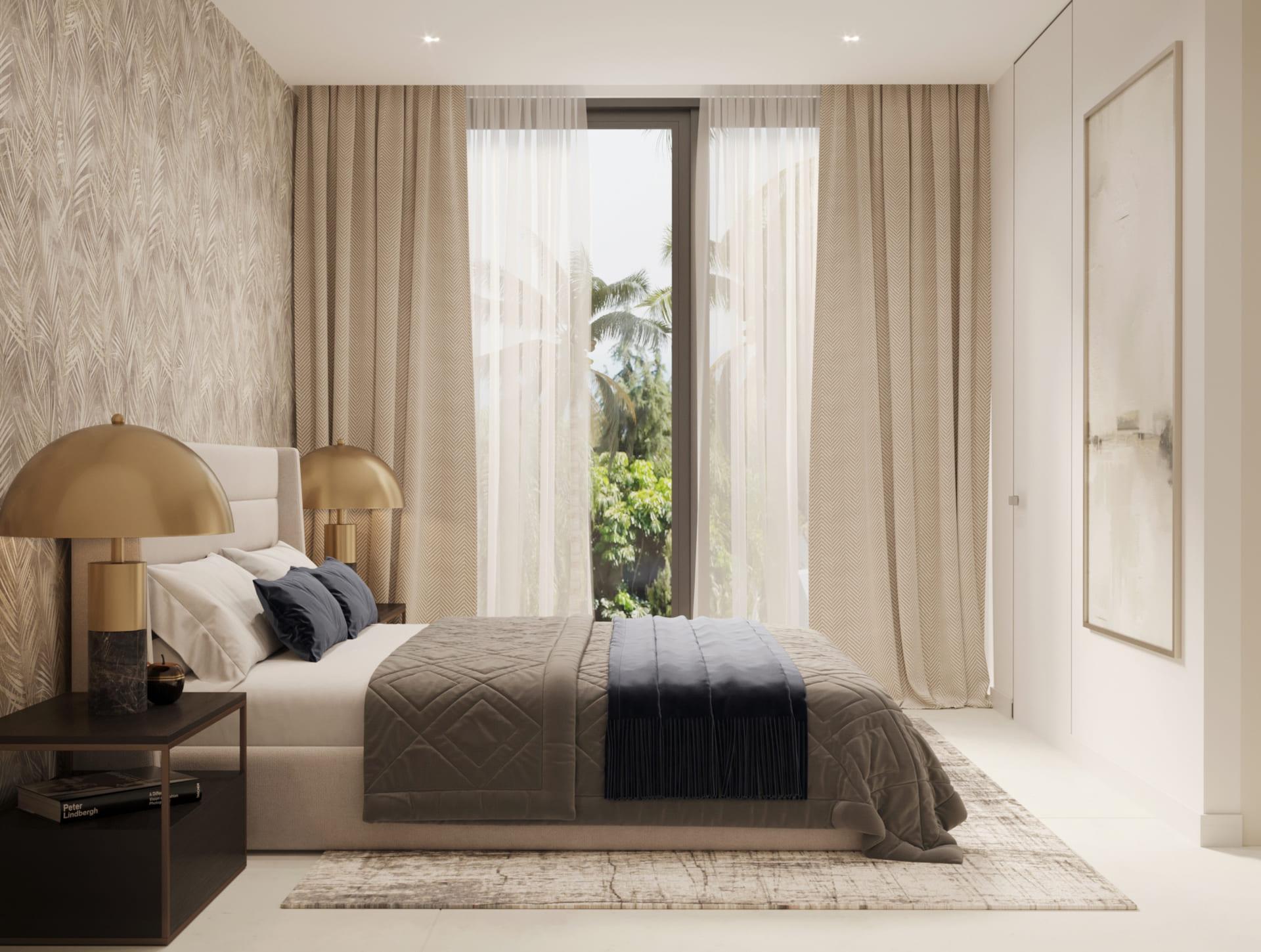 Third bedroom with built-in wardrobes in new-build villa, Hacienda, Marbella