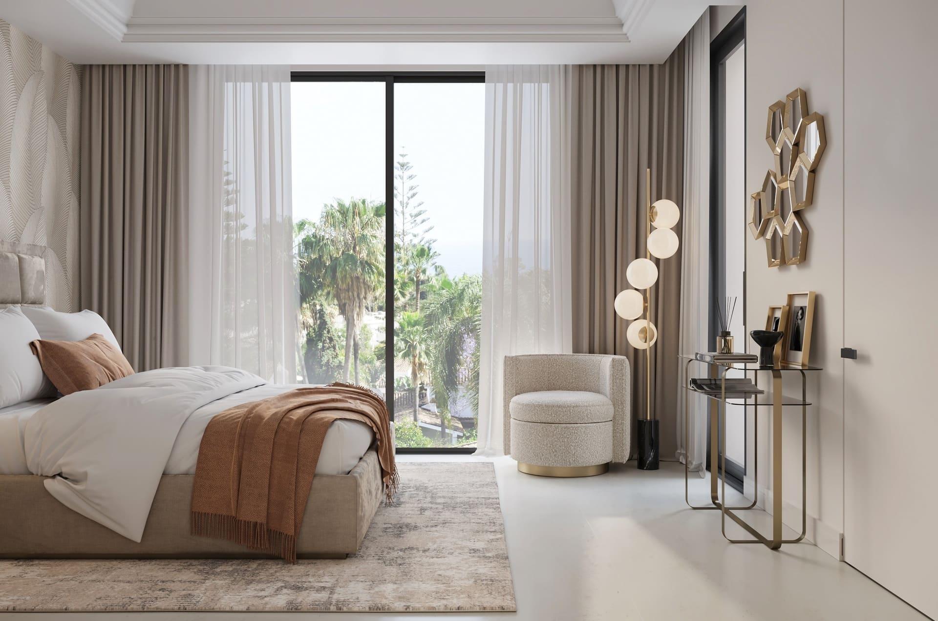 Family bathroom with walk-in shower in 4-bedroom new-build villa, Hacienda, Marbella
