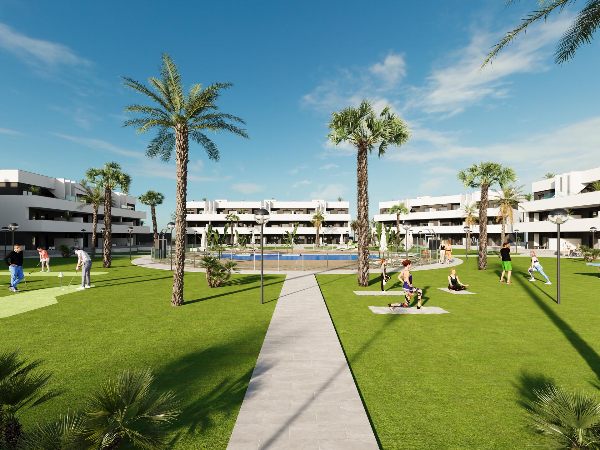 Residential complex viewed from communal garden, El Raso, Guardamar Del Segura