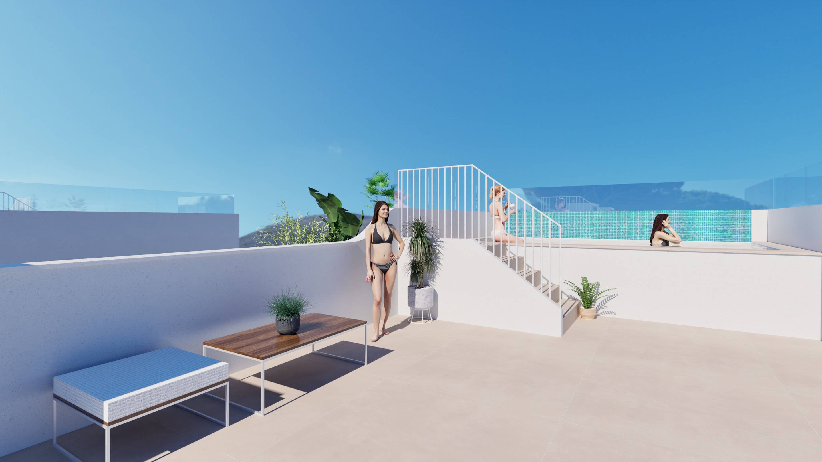 Floor plan of 2-bedroom bungalow, El Mojón, Pilar De La Horadada