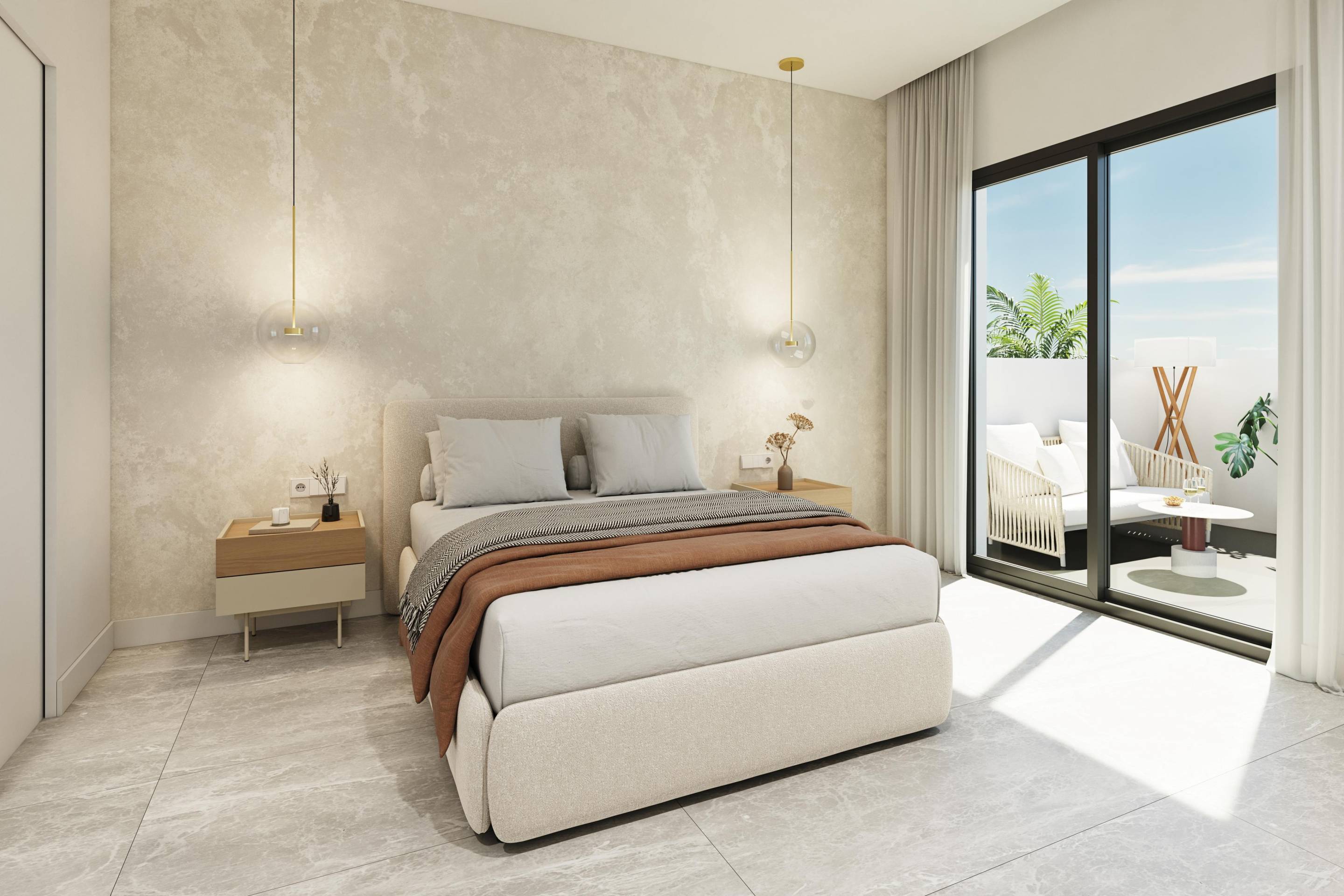 Double bedroom with built-in wardrobes in 3-bedroom new-build bungalow, Zona Pueblo, Pilar De La Horadada