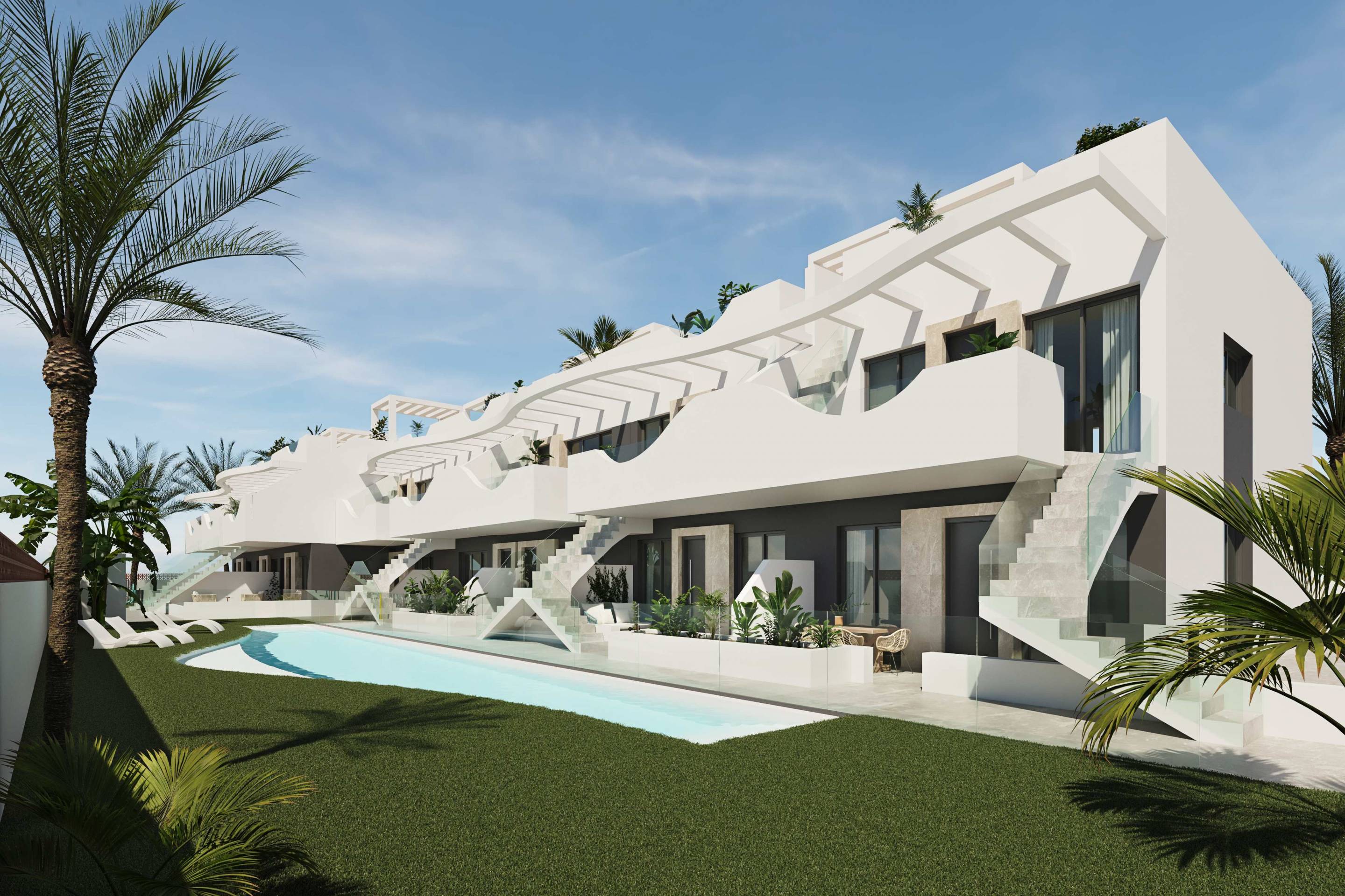 Covered terrace and pergola of ground-floor new-build bungalow, Zona Pueblo, Pilar De La Horadada