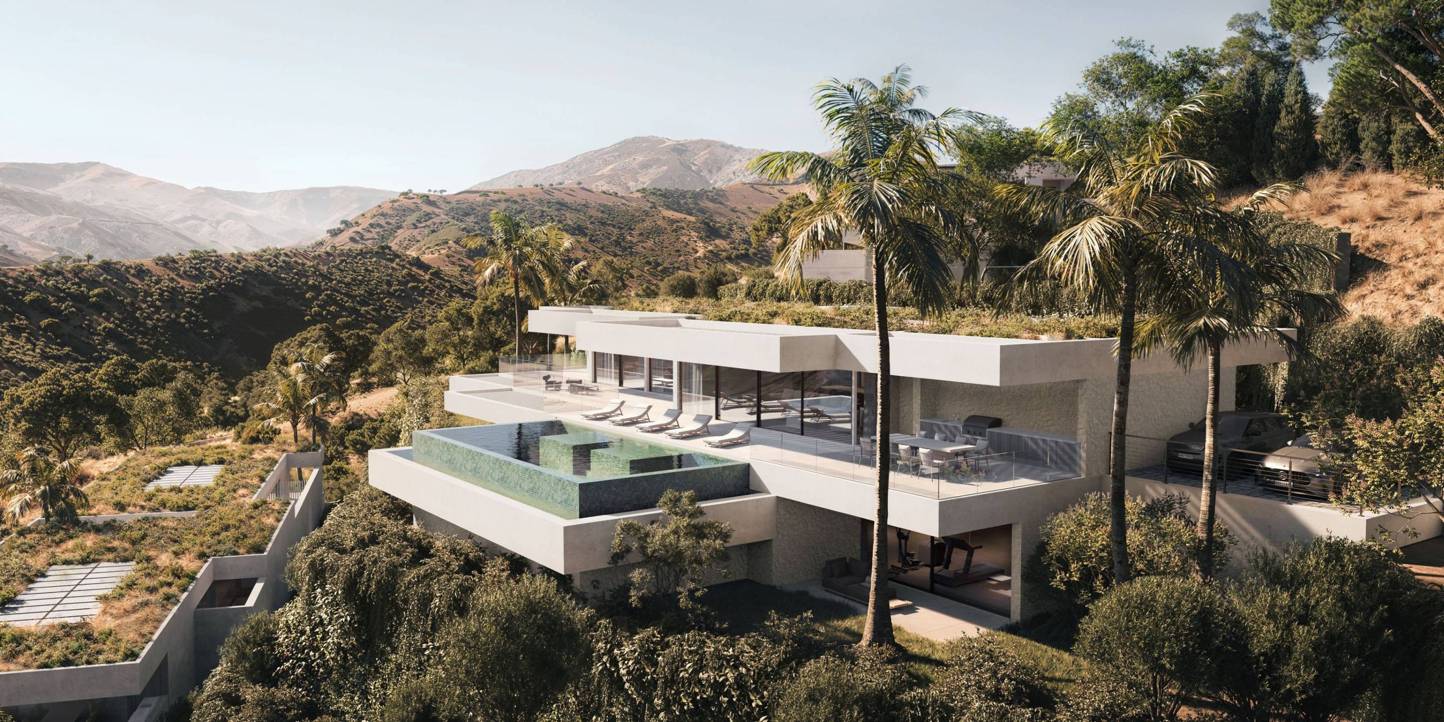 Private pool and landscaped garden of 6-bedroom villa on 2,395m2 plot, Montemayor-Marbella Club, Benahavis
