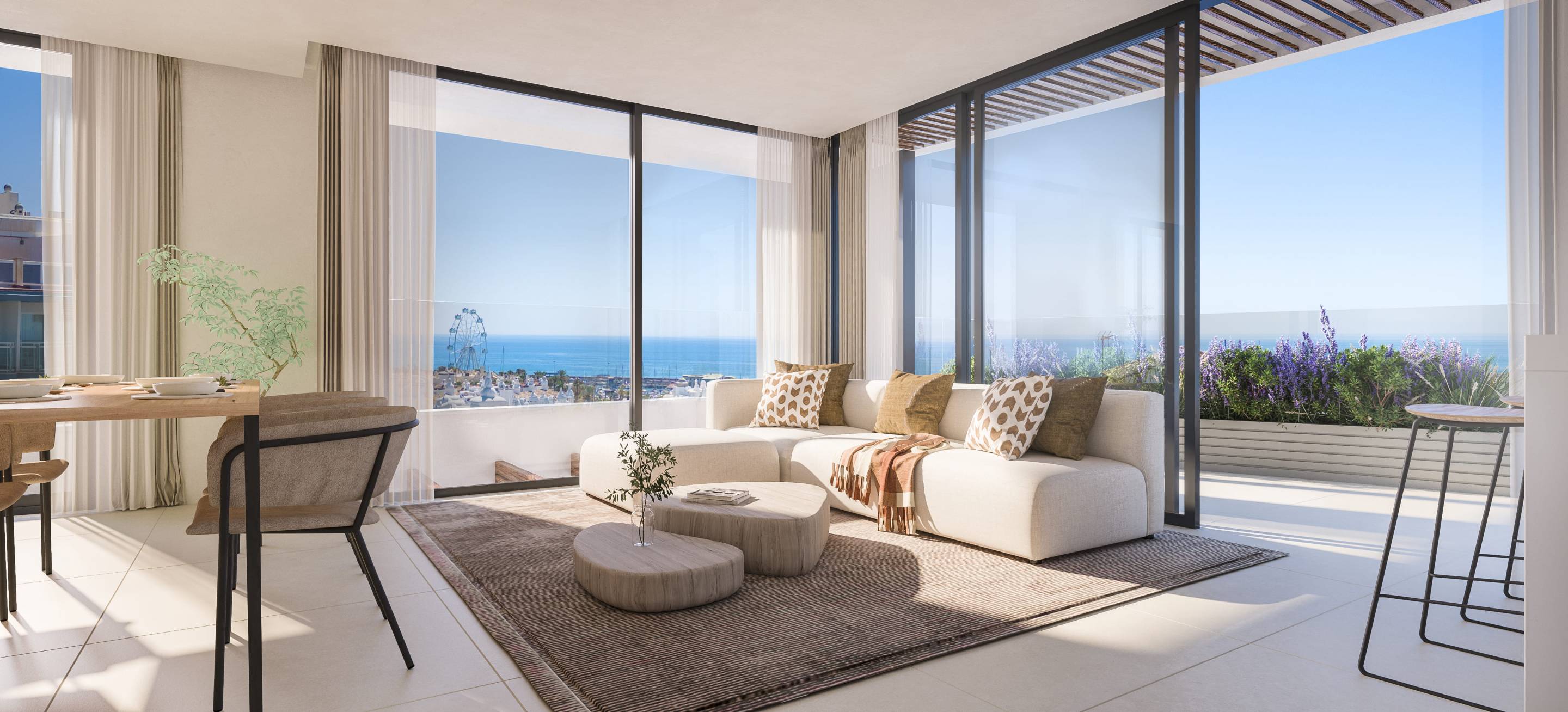 Entrance hallway in 3-bedroom new-build penthouse, Puerto Marina, Benalmádena