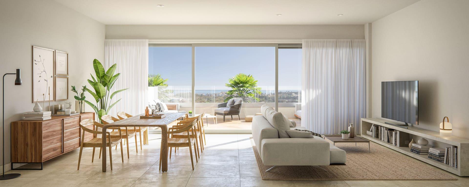 Communal swimming pool in new-build development, Arroyo Enmedio, Estepona