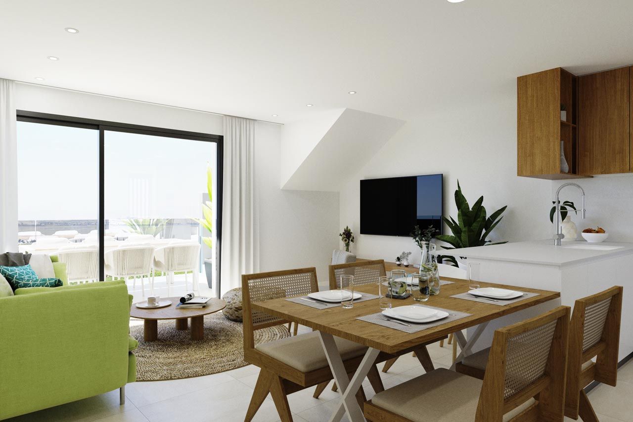 Communal entrance and landscaped approach, Lago Jardín development, Torrevieja