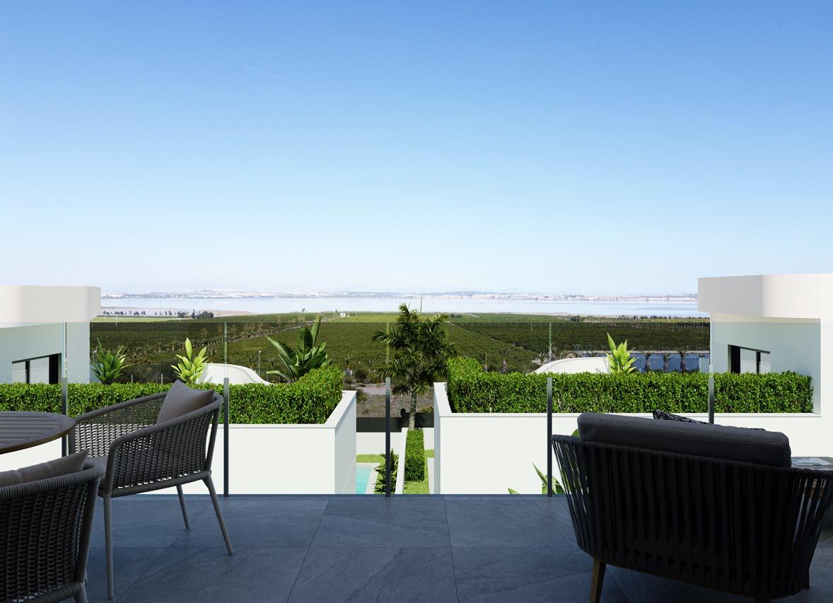 Living room seating area in 2-bedroom penthouse, Lago Jardín, Torrevieja