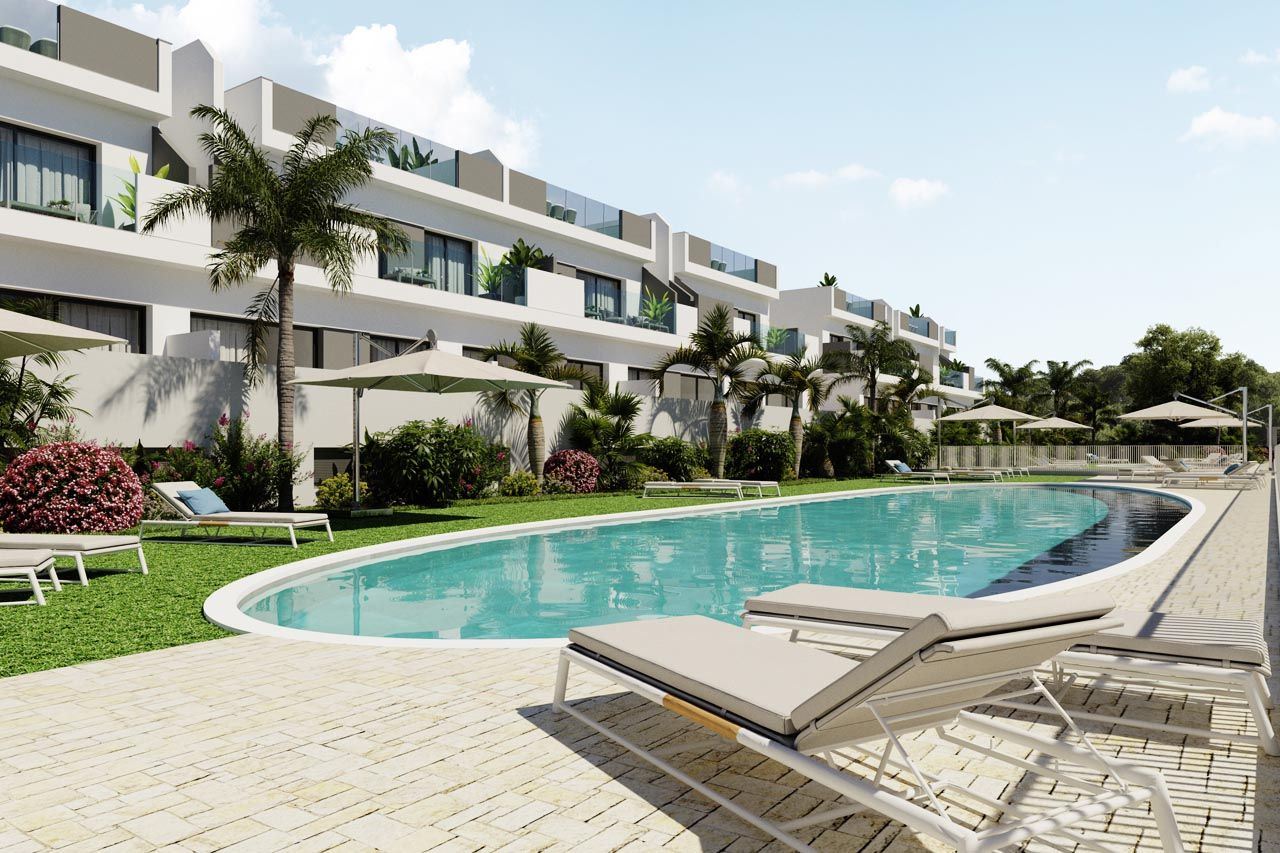 Bedroom with neutral finish in new-build penthouse, Lago Jardín, Torrevieja