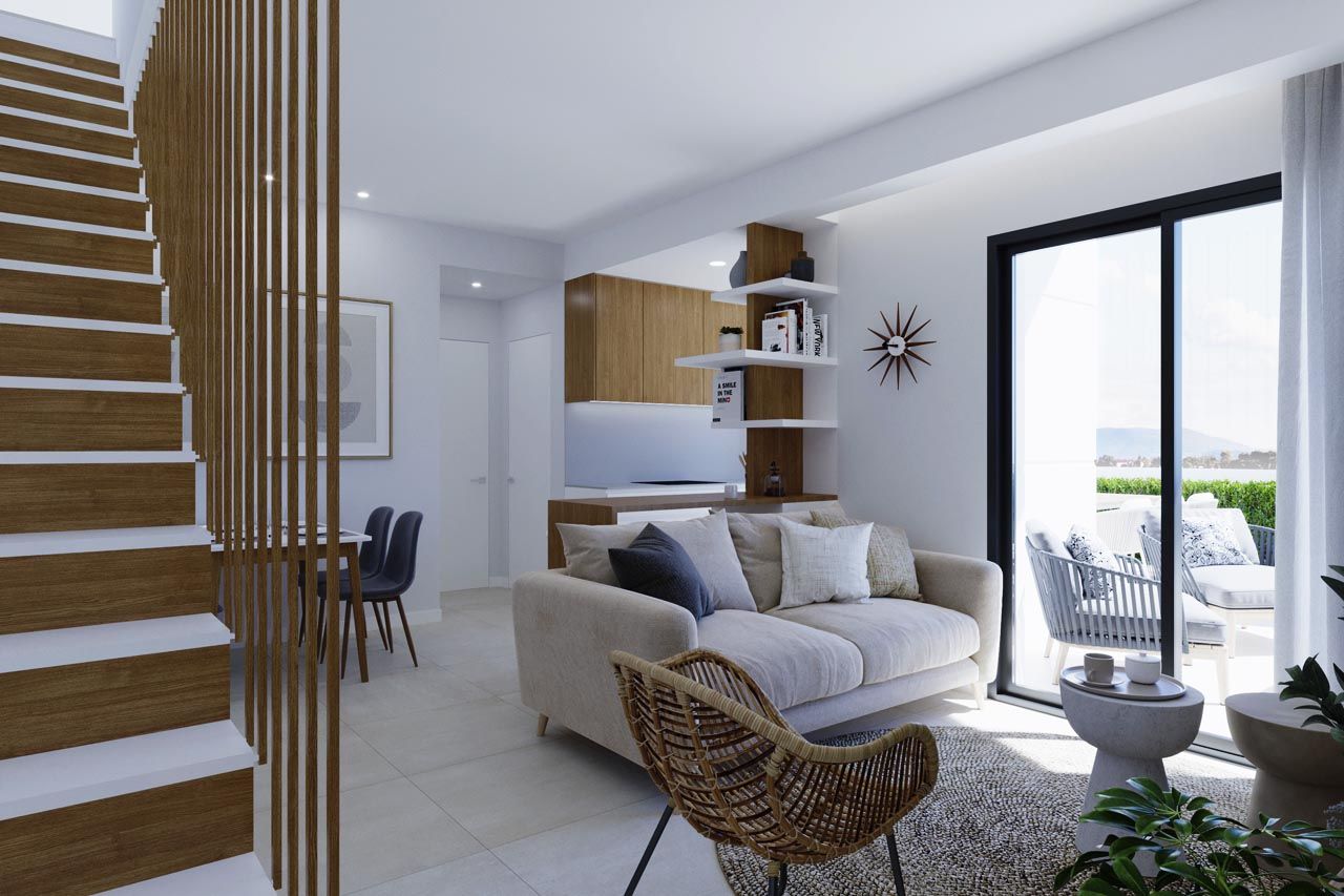 Exterior facade and balconies, new-build residential complex, Lago Jardín, Torrevieja