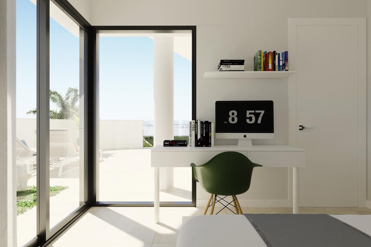 Main bedroom with built-in wardrobes in 2-bedroom penthouse, Lago Jardín, Torrevieja