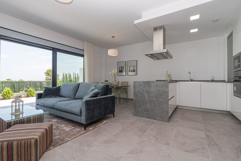 Landscaped communal garden in new-build development, Los Balcones, Torrevieja